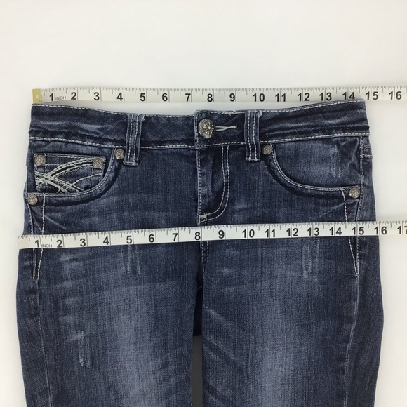 L.A. idol Cropped Dark Blue Wash Jeans, 29 - Picture 12 of 16